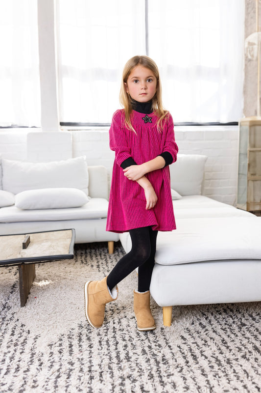 Best Frendz Lone star Ribbed Dress ( SZ 2-8)