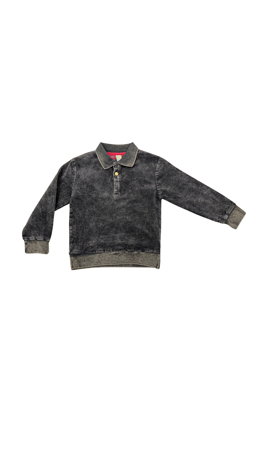 Best Friendz Cord Washed Boys Rugby (SZ 4-14) - Charcoal