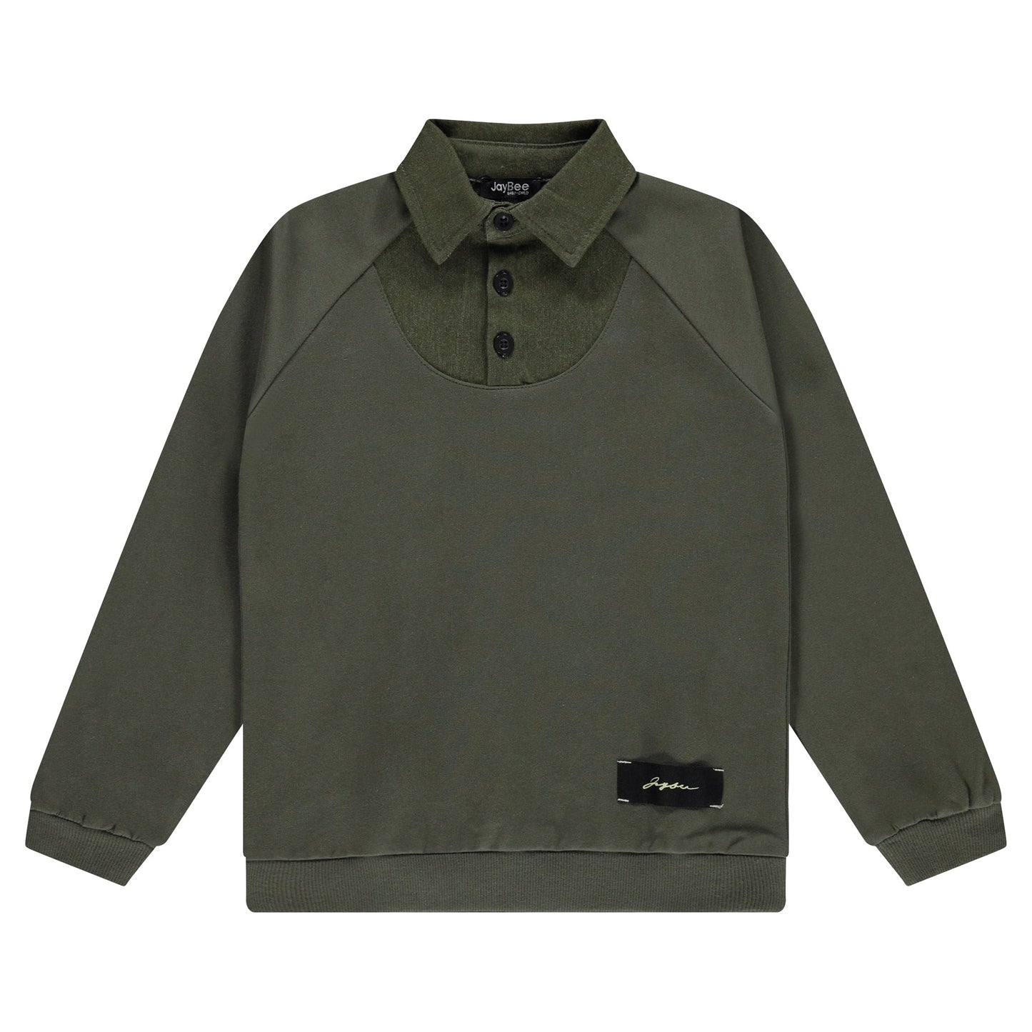 Jay Bee mock Denim Collared Sweatshirt (SZ 3 - 14 )