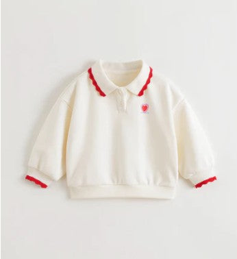MJ551179 off white collared sweat (SZ 2-8)