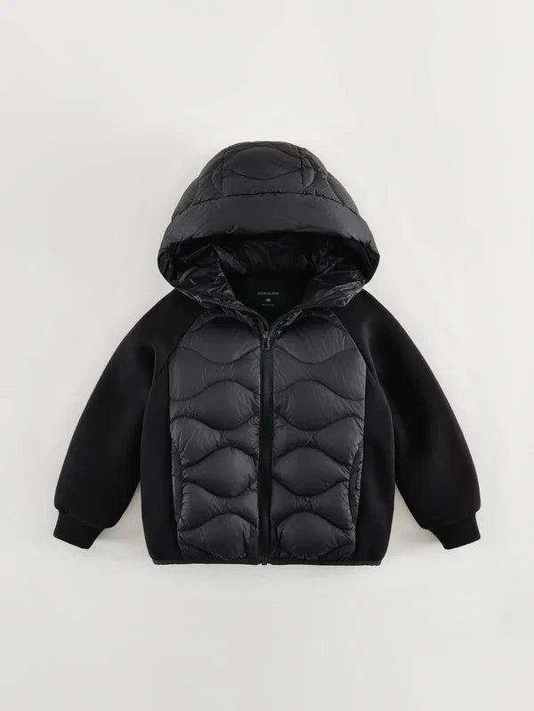 MJ551636 contrast sleeve down jacket (SZ 5-14)