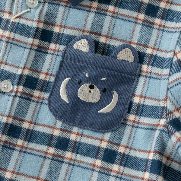 DB3253476 blue plaid shirt (SZ 2-9yr)