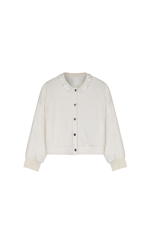 Little Creative Factory Knit Lace Cardigan - Cream (2Y-3Y to M)