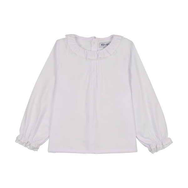kin kin Girls white collar blouse (Sz 2 - 18 )