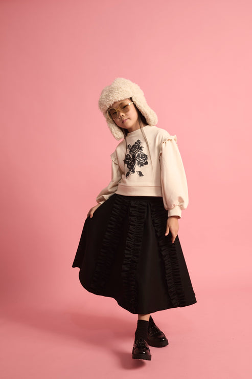 little creative flower sweatshirt (size 8-9 to M)