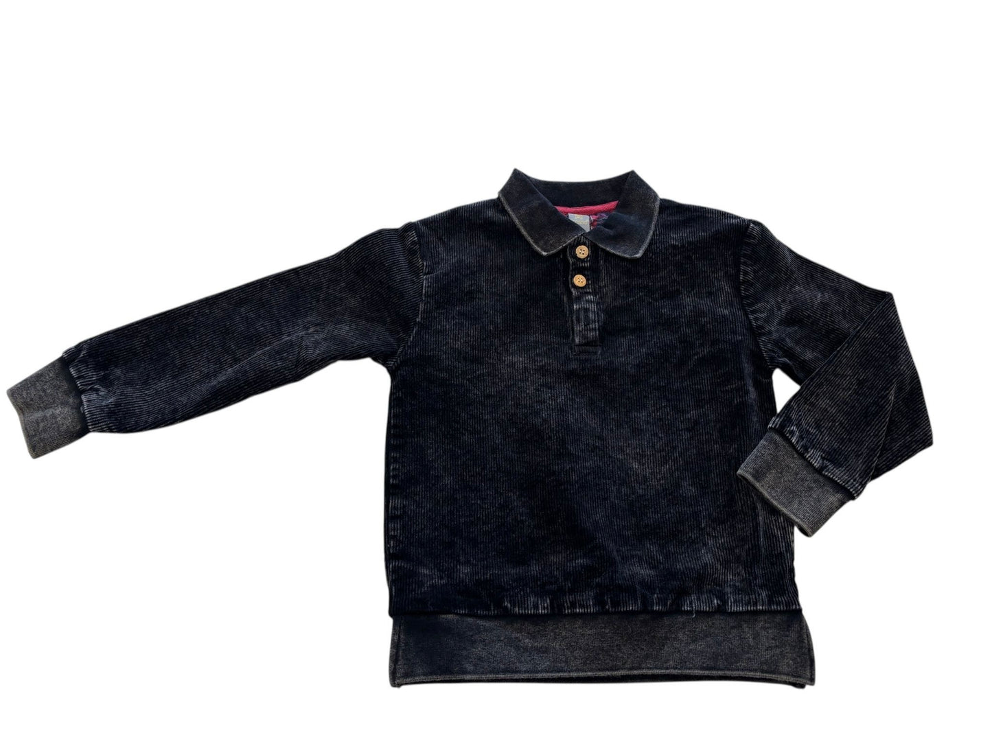 Best Friendz Cord Washed Boys Rugby (SZ 4-14) - Charcoal