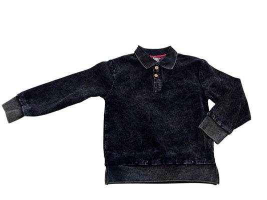 Best Friendz Cord Washed Boys Rugby (SZ 4-14) - Charcoal