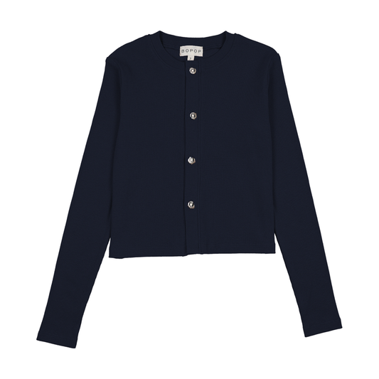 Bopo Navy Cardigan ( Sz 12m - 16 )