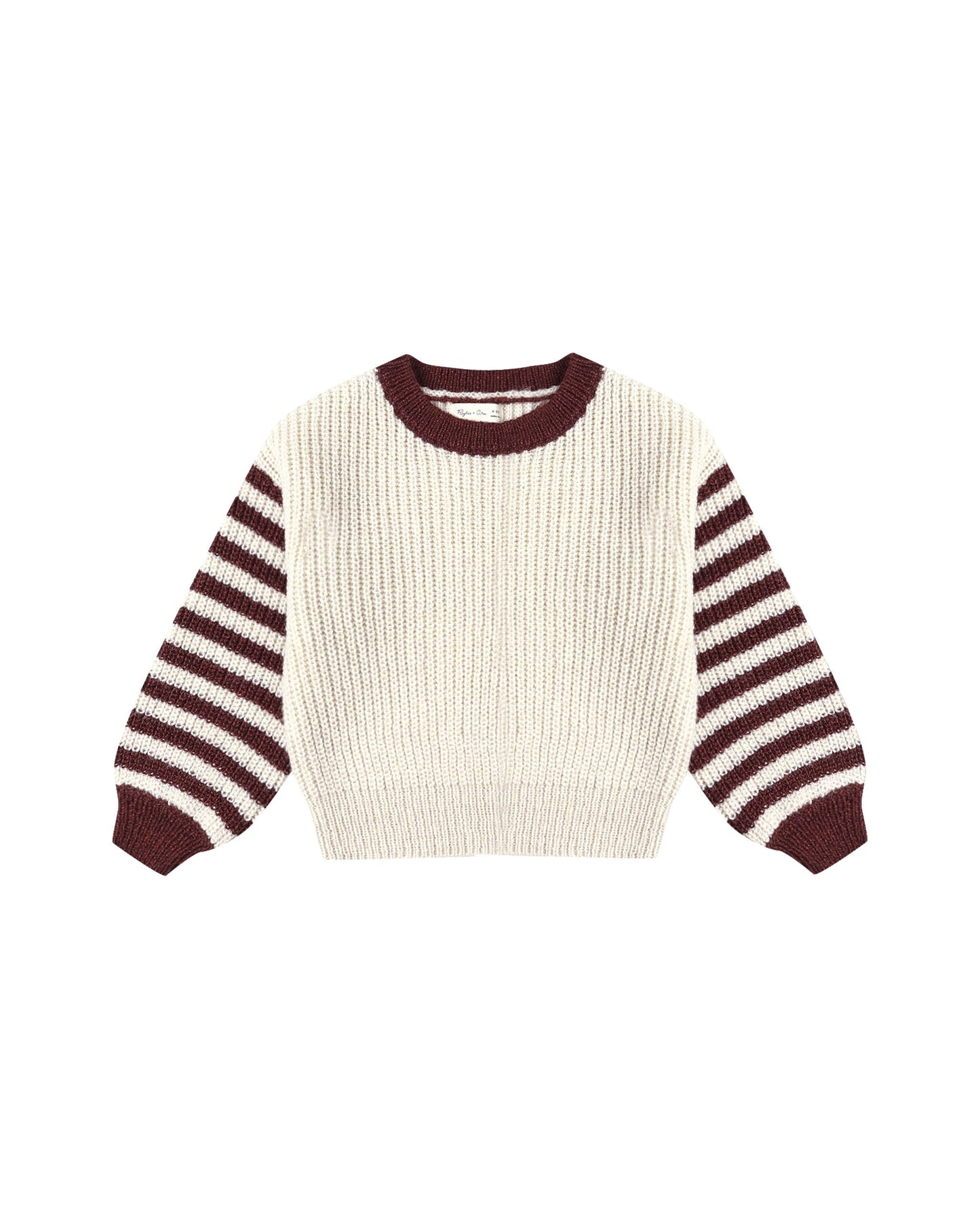 Rylee Cru181 contrast sleeve sweater (SZ 6m-8yr)