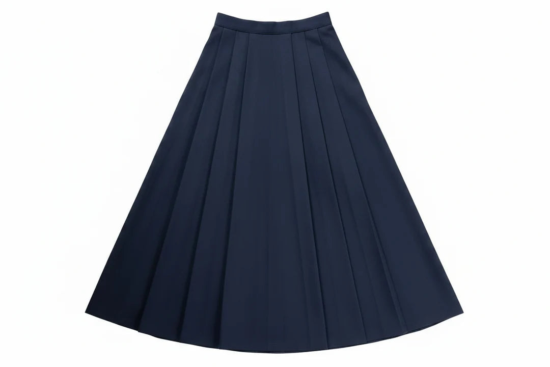 Numu Wool Pleated Midi Skirt - Navy (16Y-22Y)