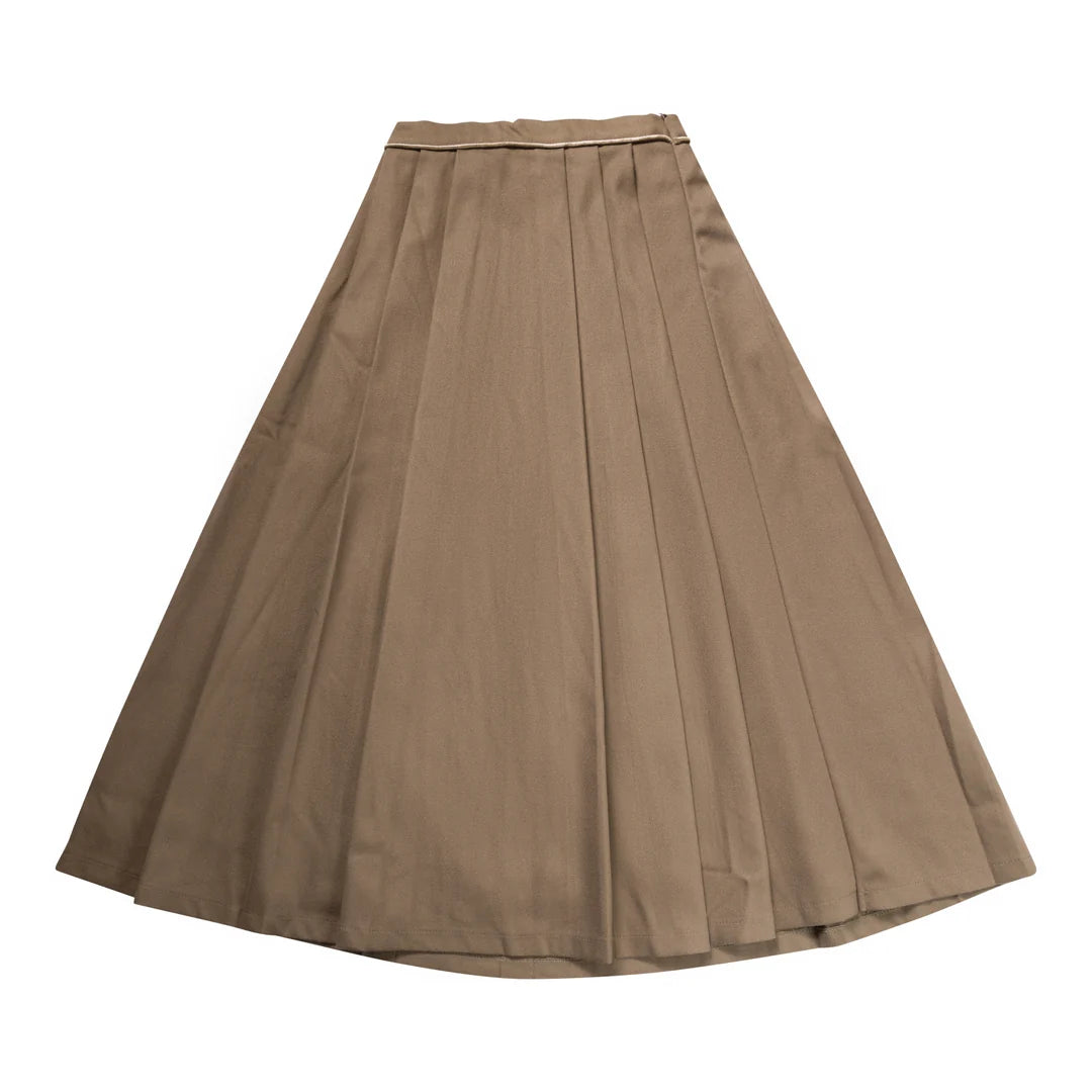 Numu Wool Pleated Midi Skirt - Mocha (16Y-22Y)