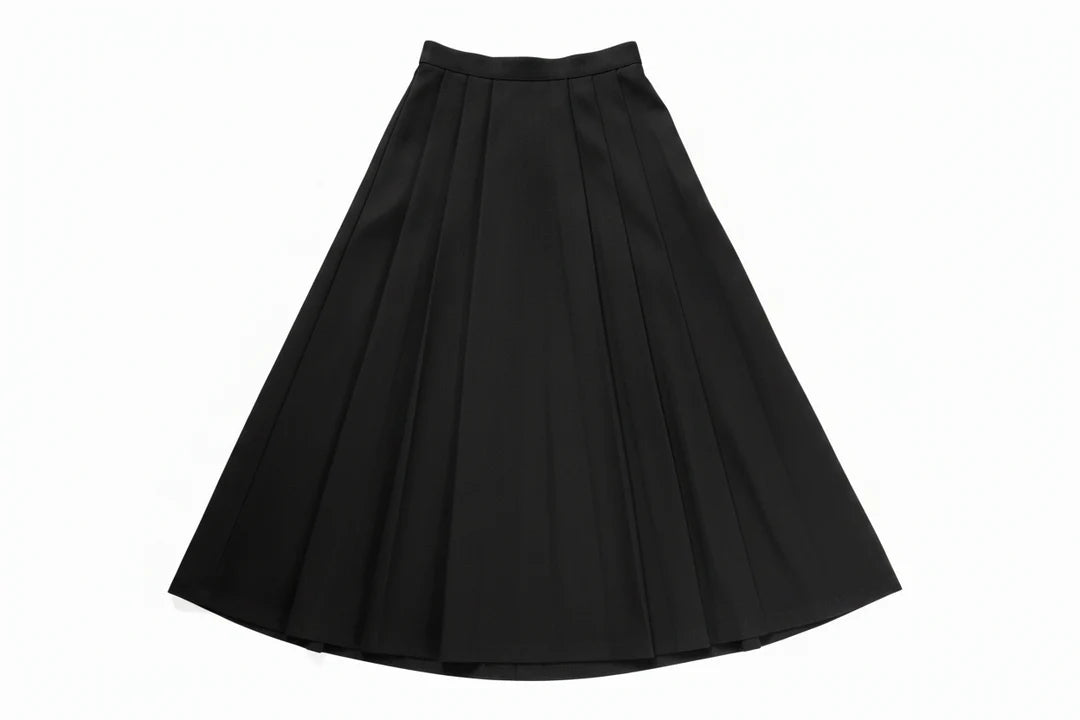 Numu Wool Pleated Midi Skirt - Black (16Y-22Y)