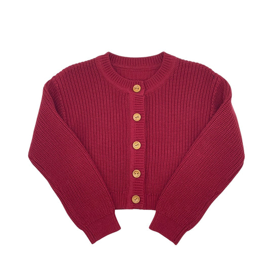 Bzzy Solid Knit Cardigan (18M-22Y) Brick