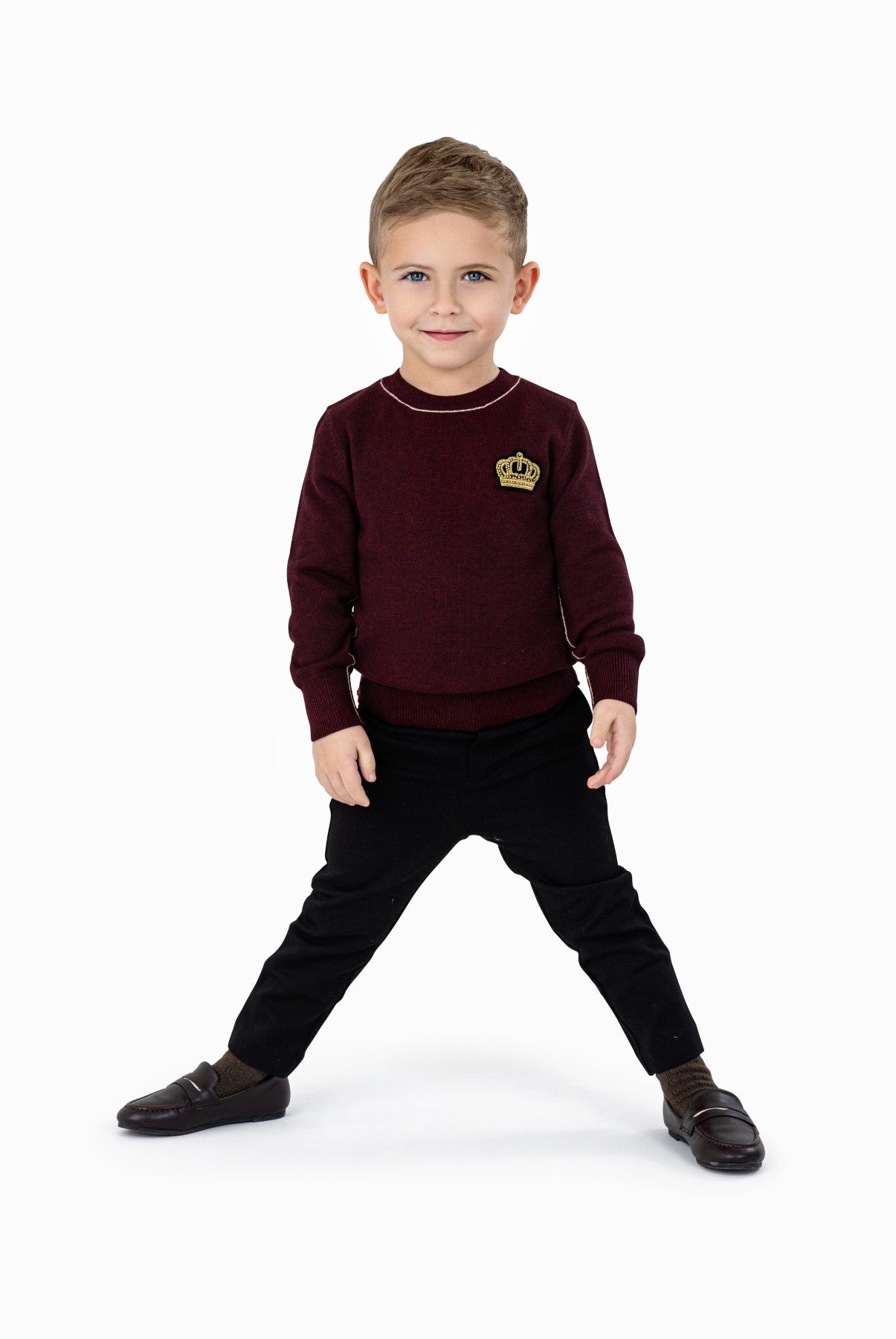 Bzzy Metallic Detail Crew Plum(2y-8y)