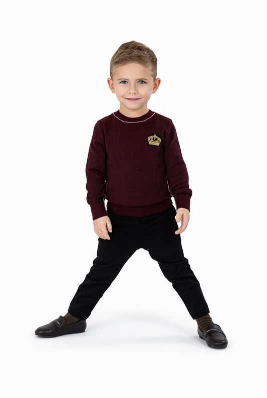 Bzzy Metallic Detail Crew Plum(2y-8y)