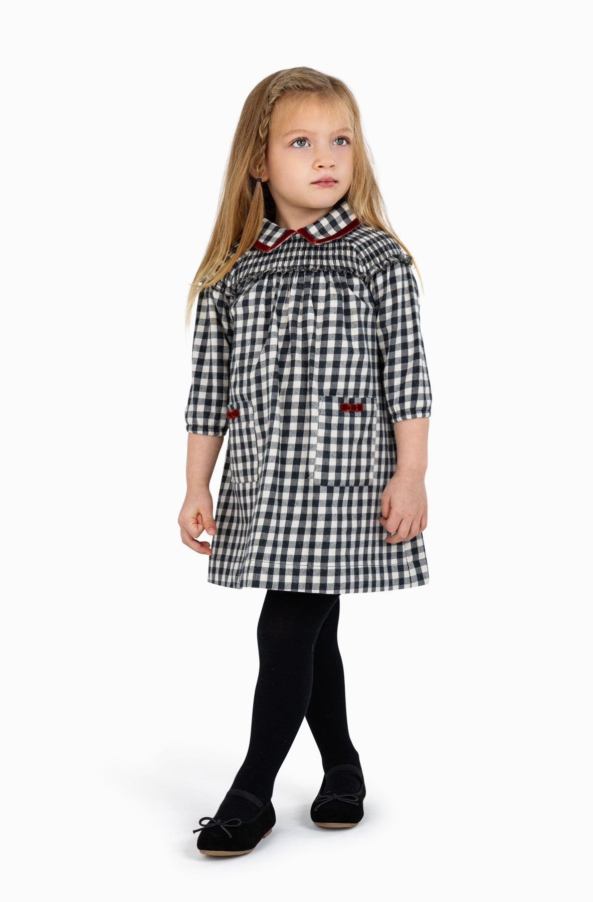 Best Frendz Checked Charcoal Dress ( Sz 2- 8 )