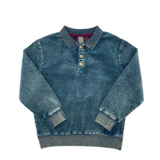 Best Friendz Cord Washed Boys Rugby (SZ 4-14) - Evergreen