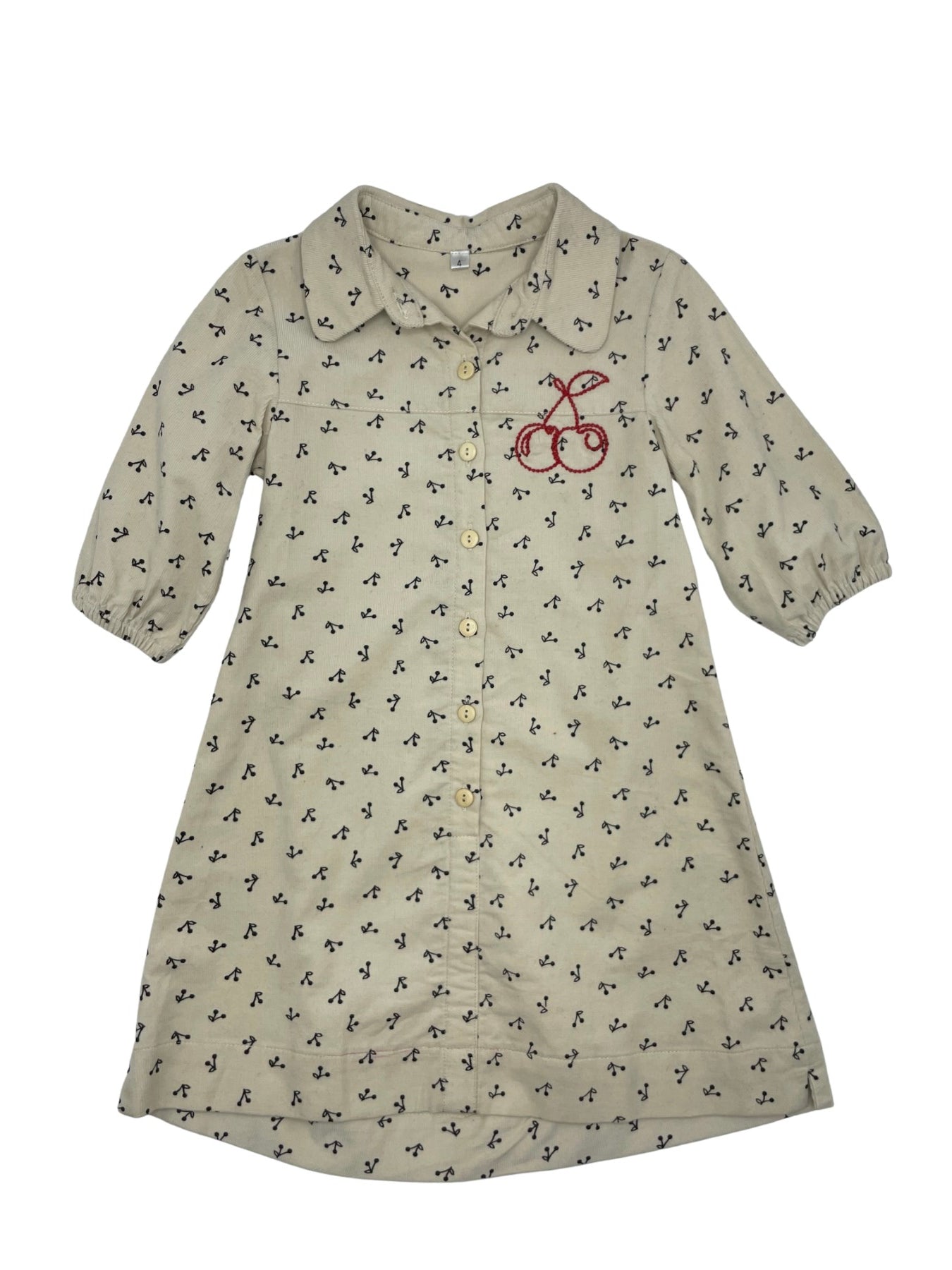 Best Frendz cherry me cordury dress (2y-12y)