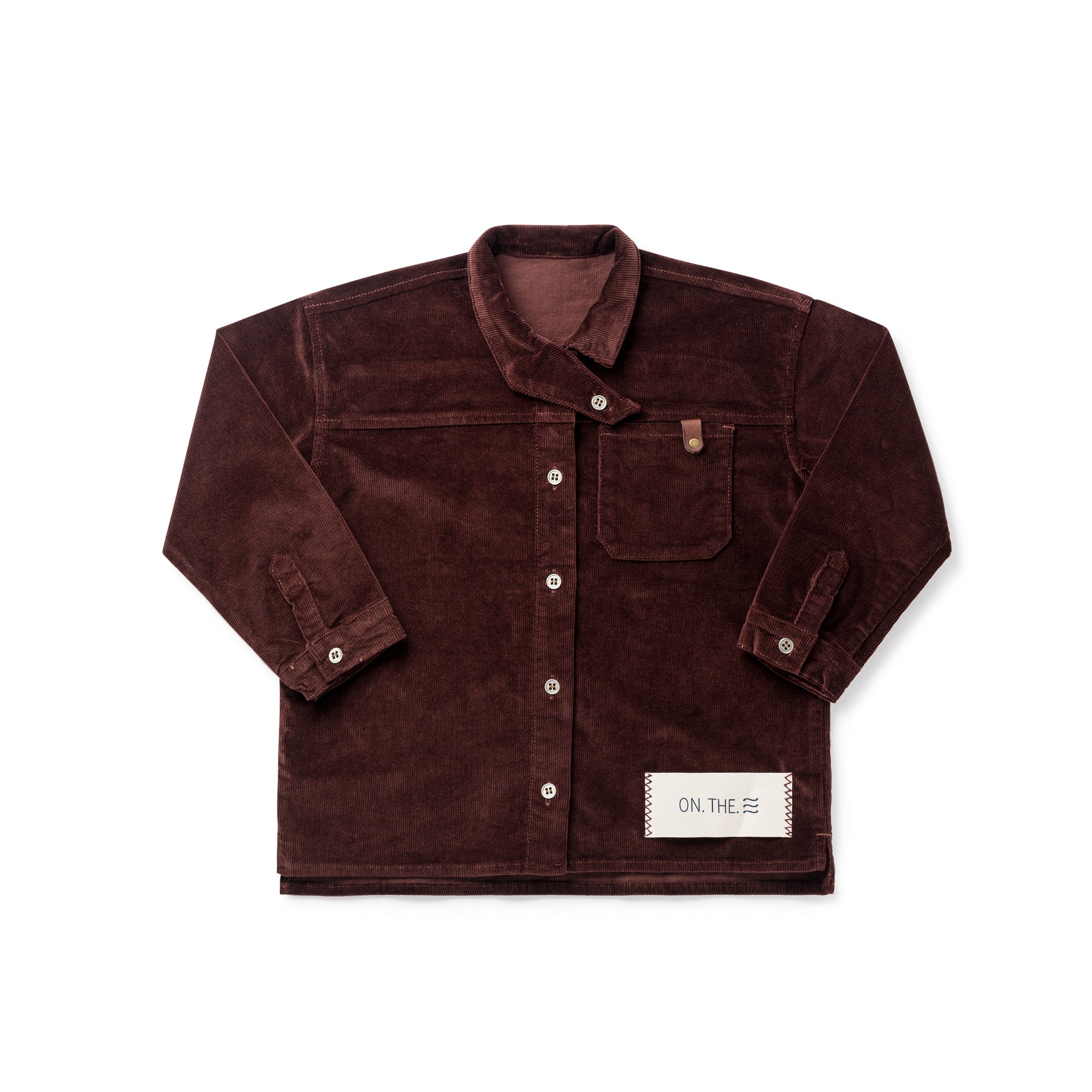 Birnham Boy Crossover Collar Shirt - Brick Corduroy (3Y-8Y)