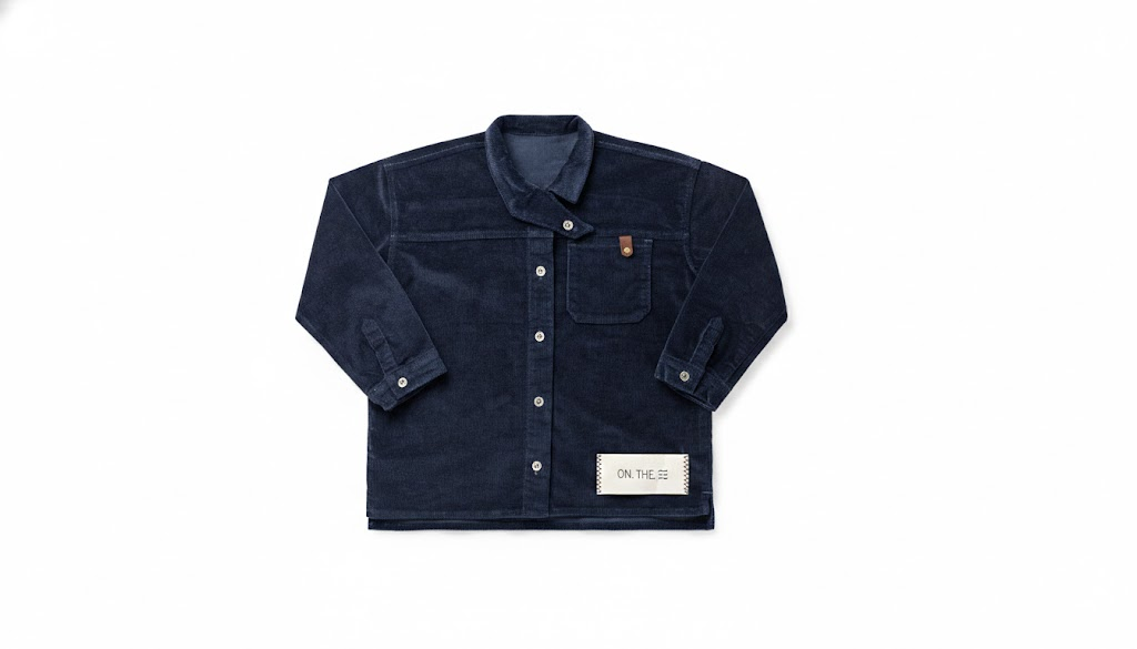 Birnham Boy Crossover Collar Shirt - Navy Corduroy (3Y-8Y)