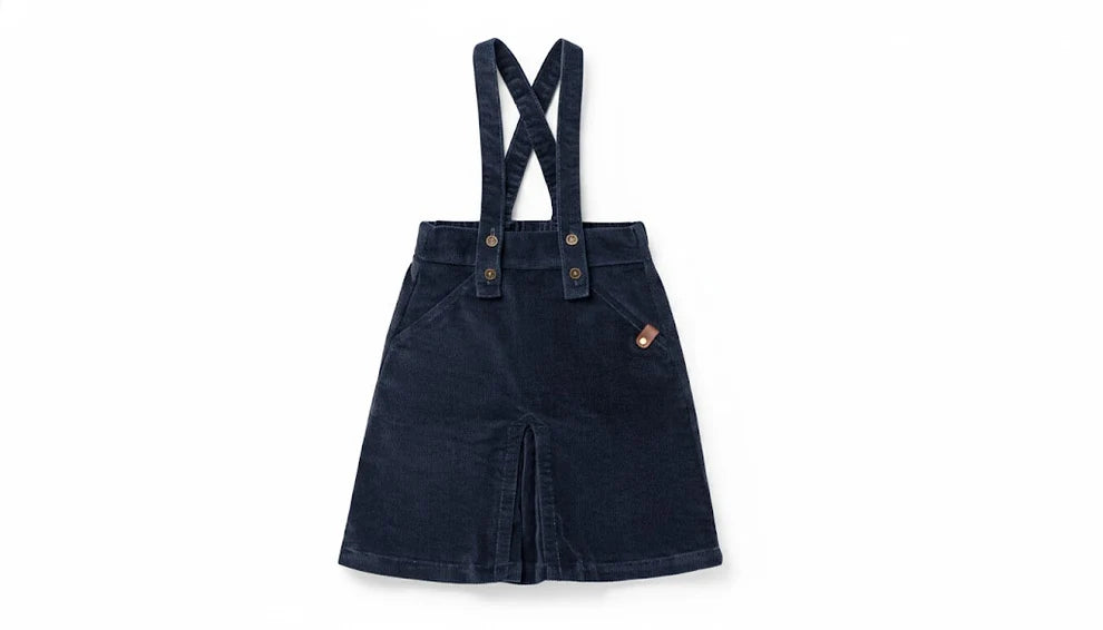 Birnham Suspender Jumper - Navy Corduroy (3Y-14Y)