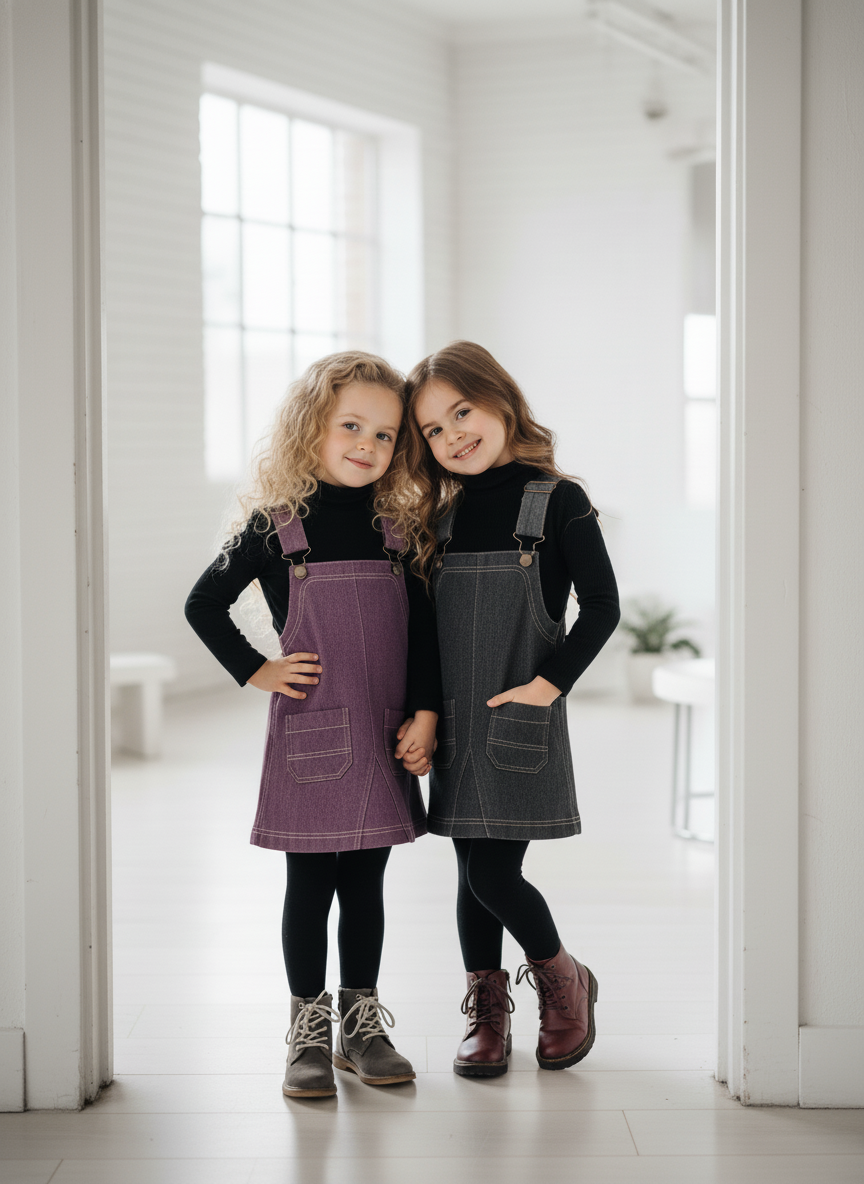 Zaloo grape denim buckle jumper ( sz 3y - 12y )