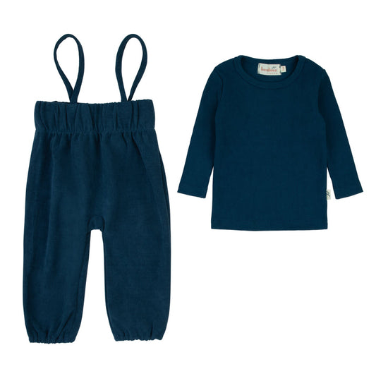 Bondoux  corduroy Teal Romper (Sz 12m and 24m )