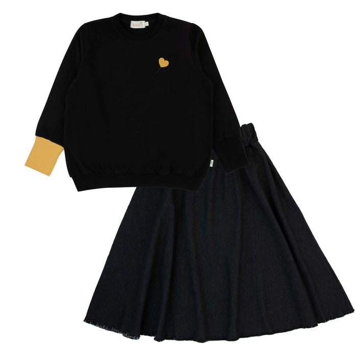 Bondoux Yellow Denim Pre teen set ( 8 - 18 )