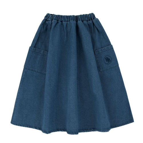 Bondoux Flared Denim Skirt - Blue Denim (4Y-18Y)