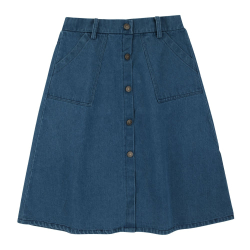 Bondoux Aligned Denim Skirt - Blue Denim (4Y-18Y)