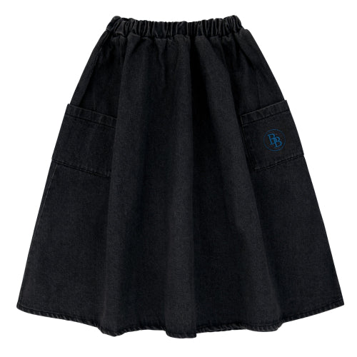 Bondoux Flared Denim Skirt - Black Denim (4Y-18Y)
