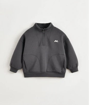 MJ250030 black zip up sweat (SZ 4-14)