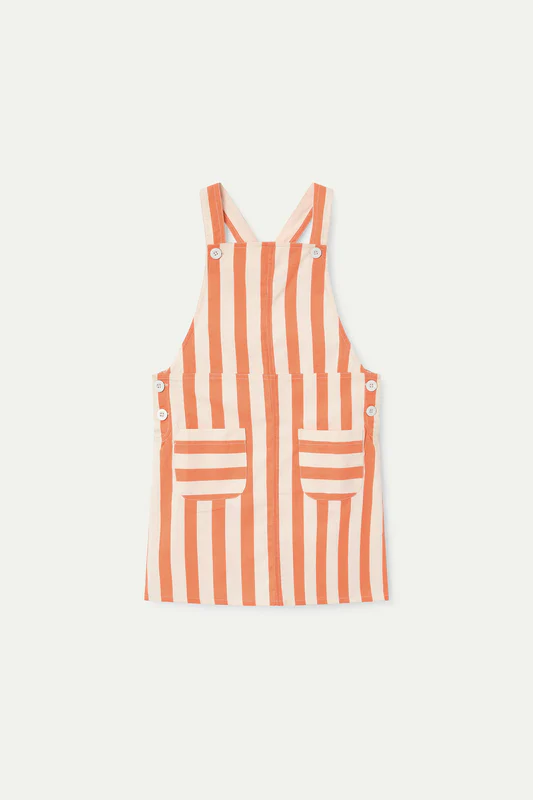 Fantastic White/ orange Girls Pinafore Dress (SZ 4 - 13 )