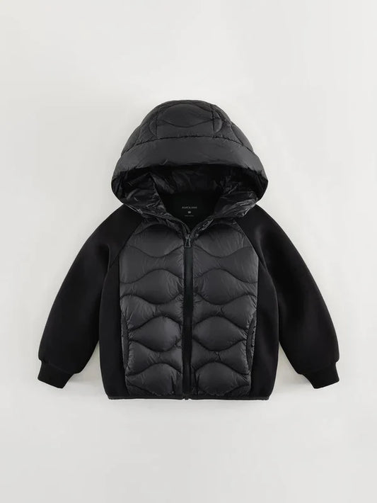 MJ551636 contrast sleeve down jacket (SZ 5-14)