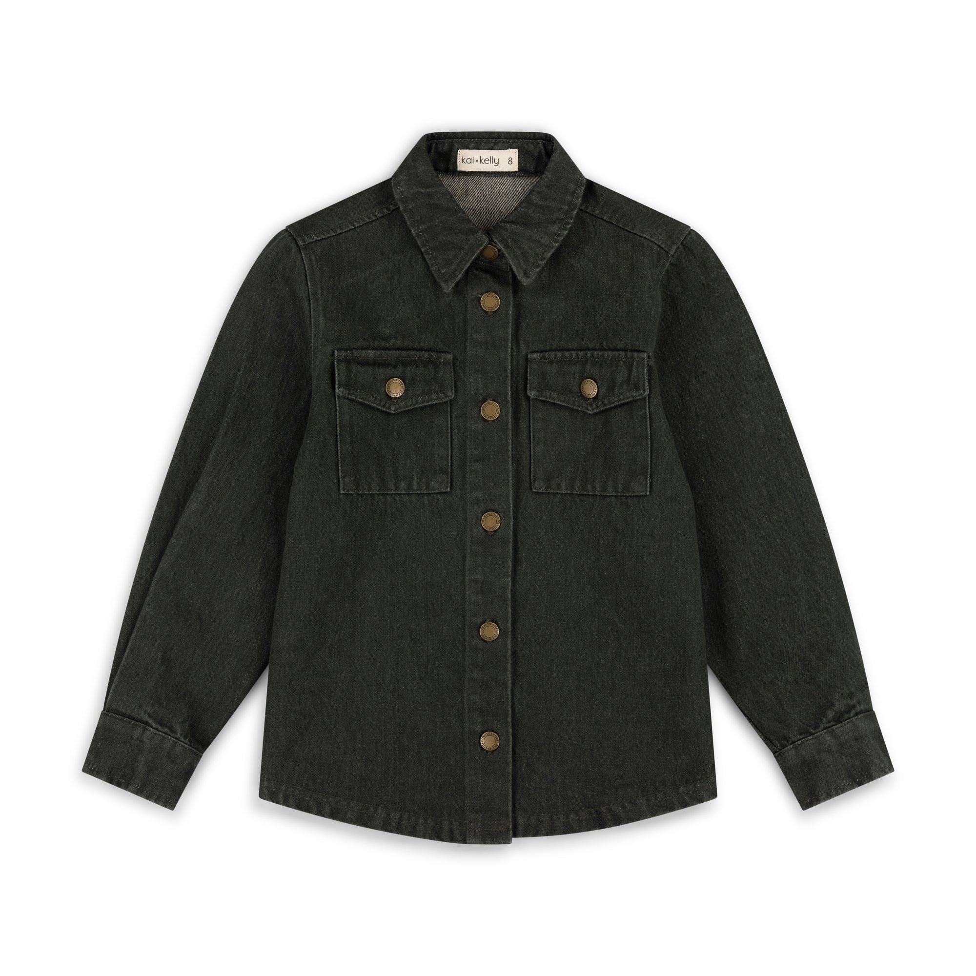 Kai &amp; Kelly Off Duty Utility Shirt - Khaki Denim (4Y-10Y)