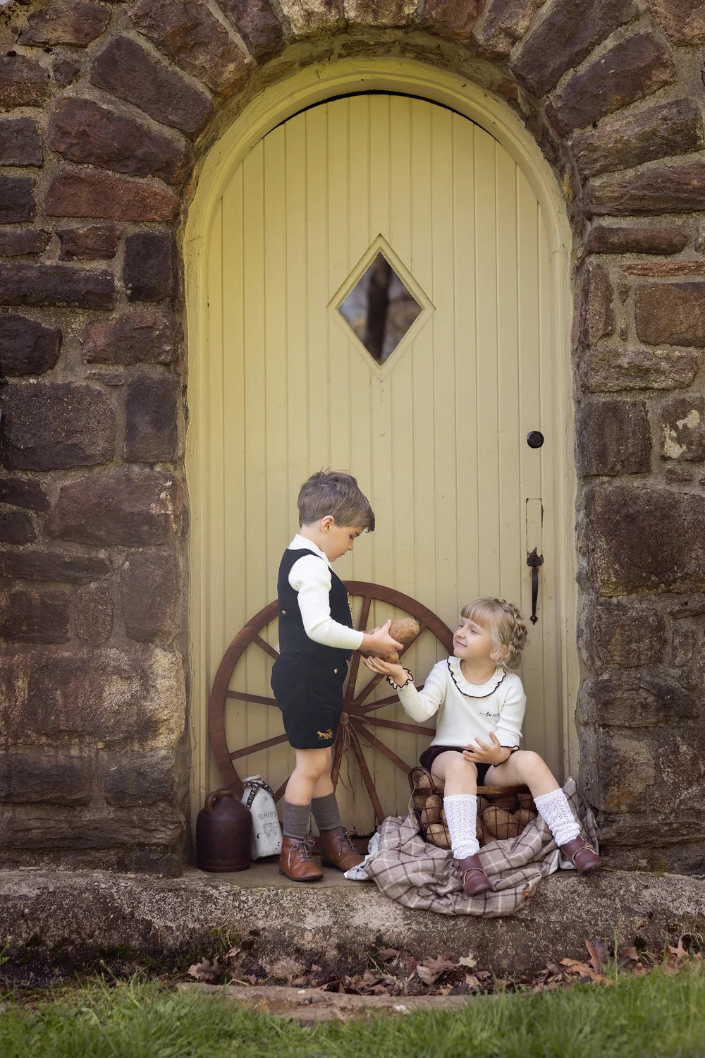 Bonjour 19476 BG Burgundy emblem sweater and  bloomer ( 12m - 3T )