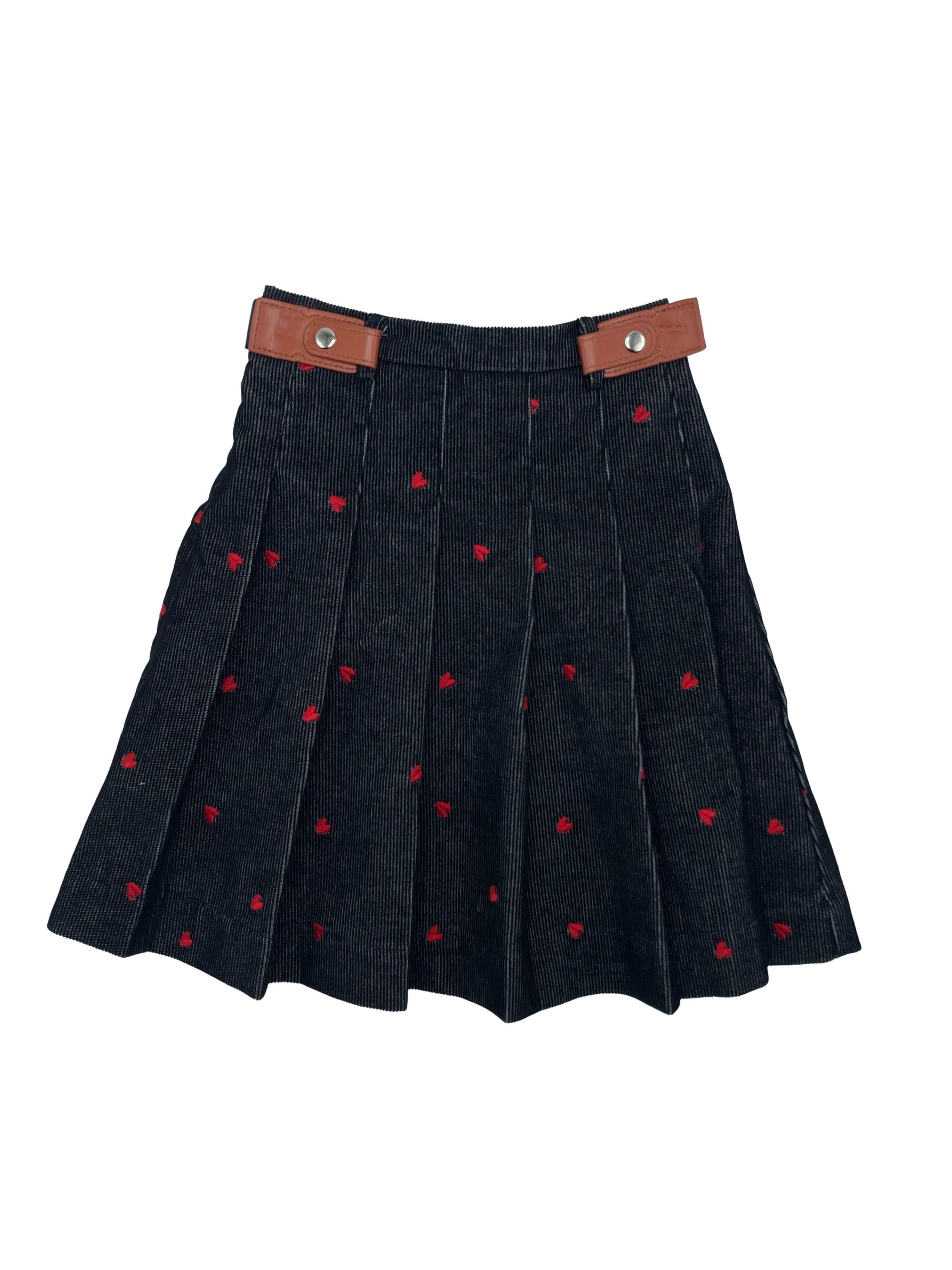 zaloo Black Scattered Heart Skirt ( sz 6y - 16y )