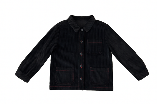 Marli Riches Corduroy Pocket Shirt - Black/red (7Y to 8Y)