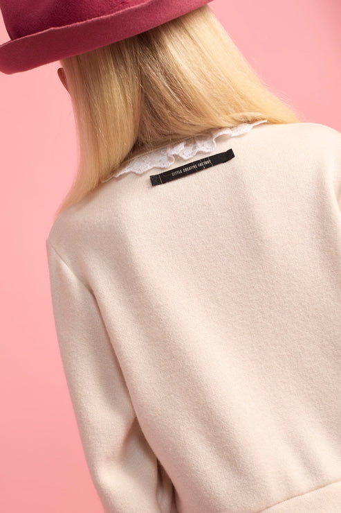 Little Creative Factory Knit Lace Cardigan - Cream (2Y-3Y to M)