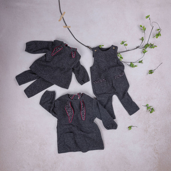 PomPomme Grey Tie Detail Knit set ( Sz 12m - 36m )