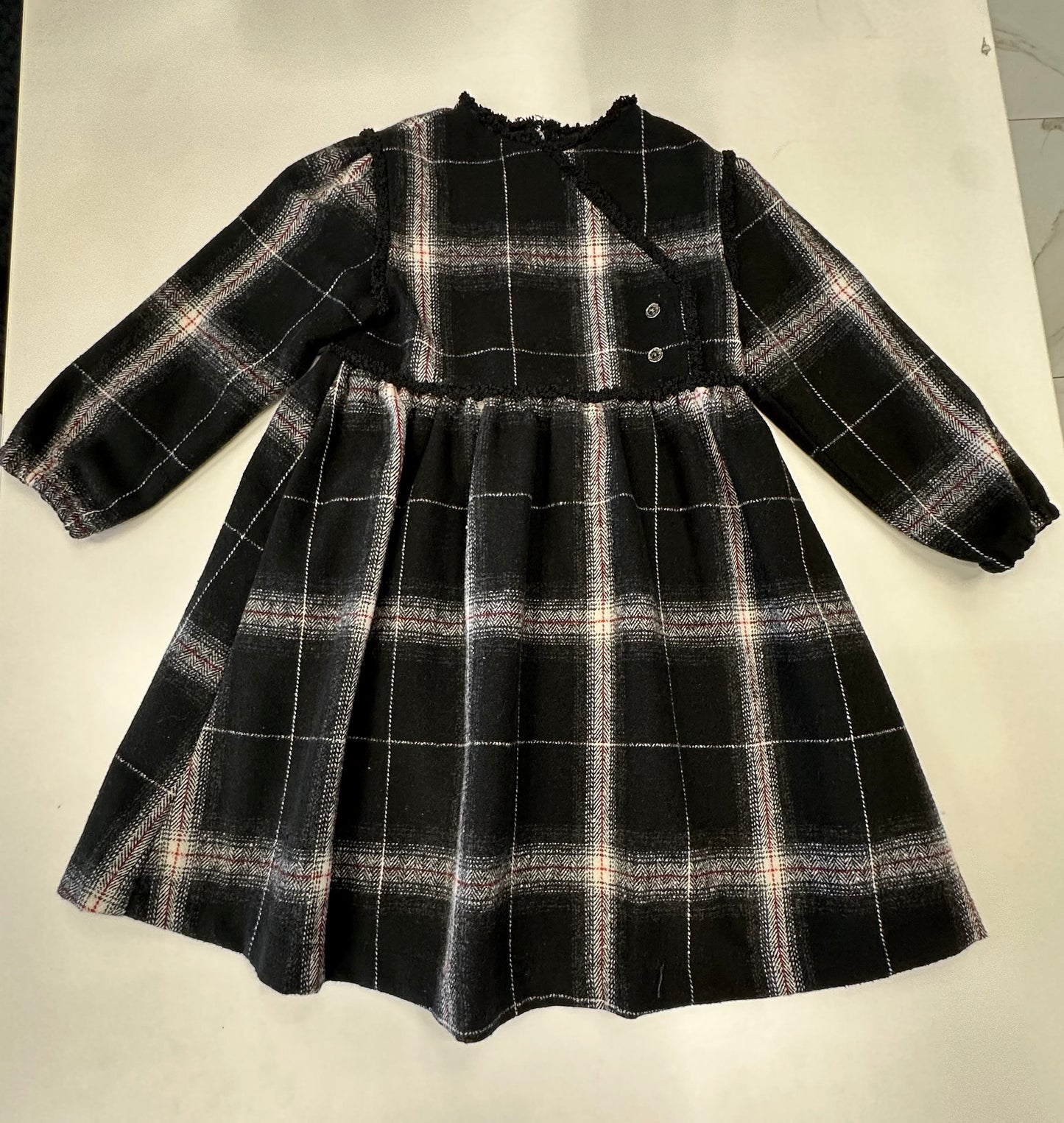 Best Frendz woolen Plaid wrap Dress ( SZ 2- 12)