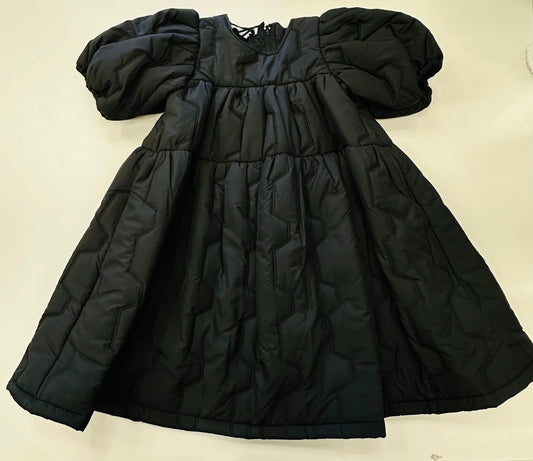 Marli Riches Quilted Gathered Party Dress - Black (2Y to 6Y)