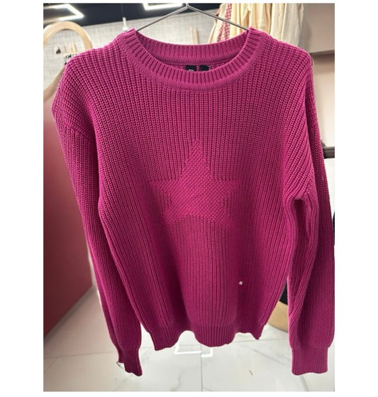 Bzzy Lone Star Sweater Fuchsia (18m-22y)