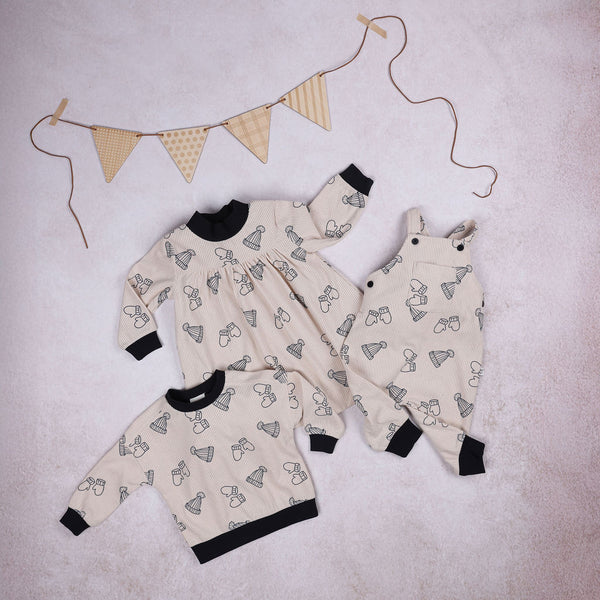PomPomme Corduroy Print Overall (SZ 1M-36M) - Oatmilk