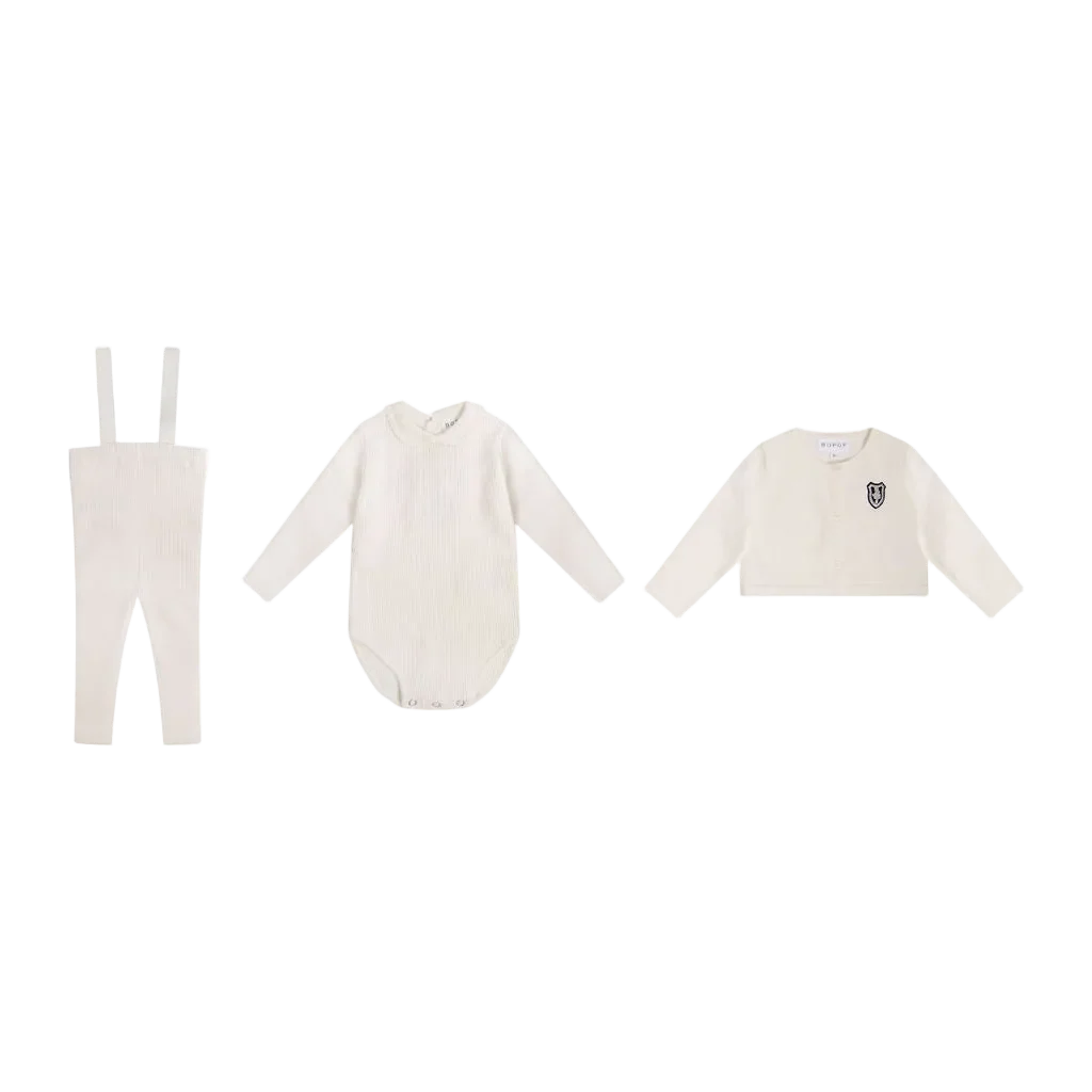 Bopop ivory knit 3 pieces set ( 9m - 12m )