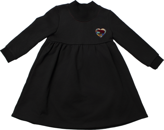 Tiny Too sherpa heart patch Dress ( Sz 2 - 12 )