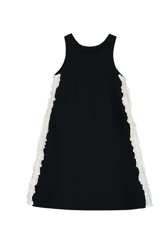 Little Creative Factory Neoprene Lace Apron Dress - Black (2Y-3Y to M)