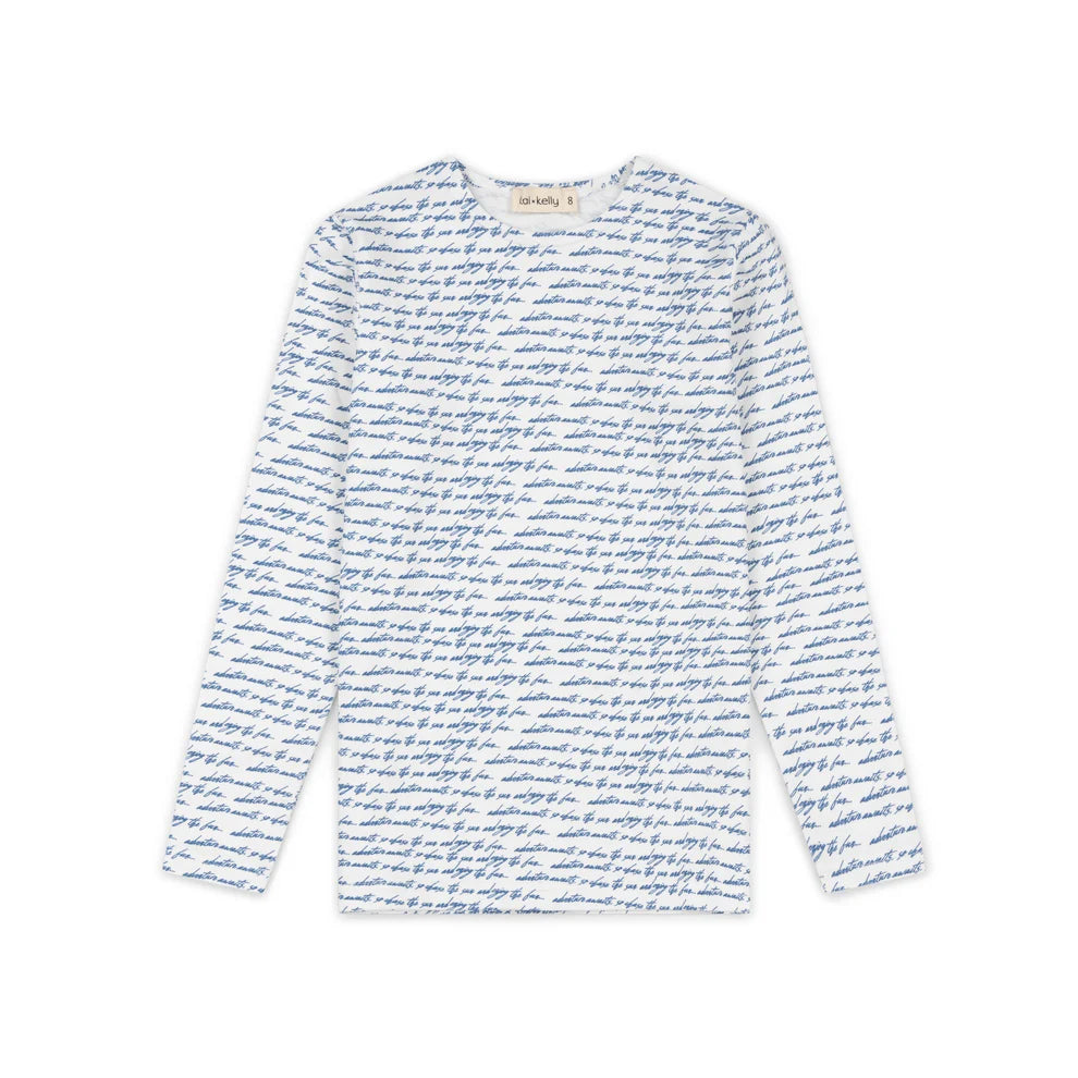 Kai x kelly White Scribble Tee L/S (SZ 2 - 16 )