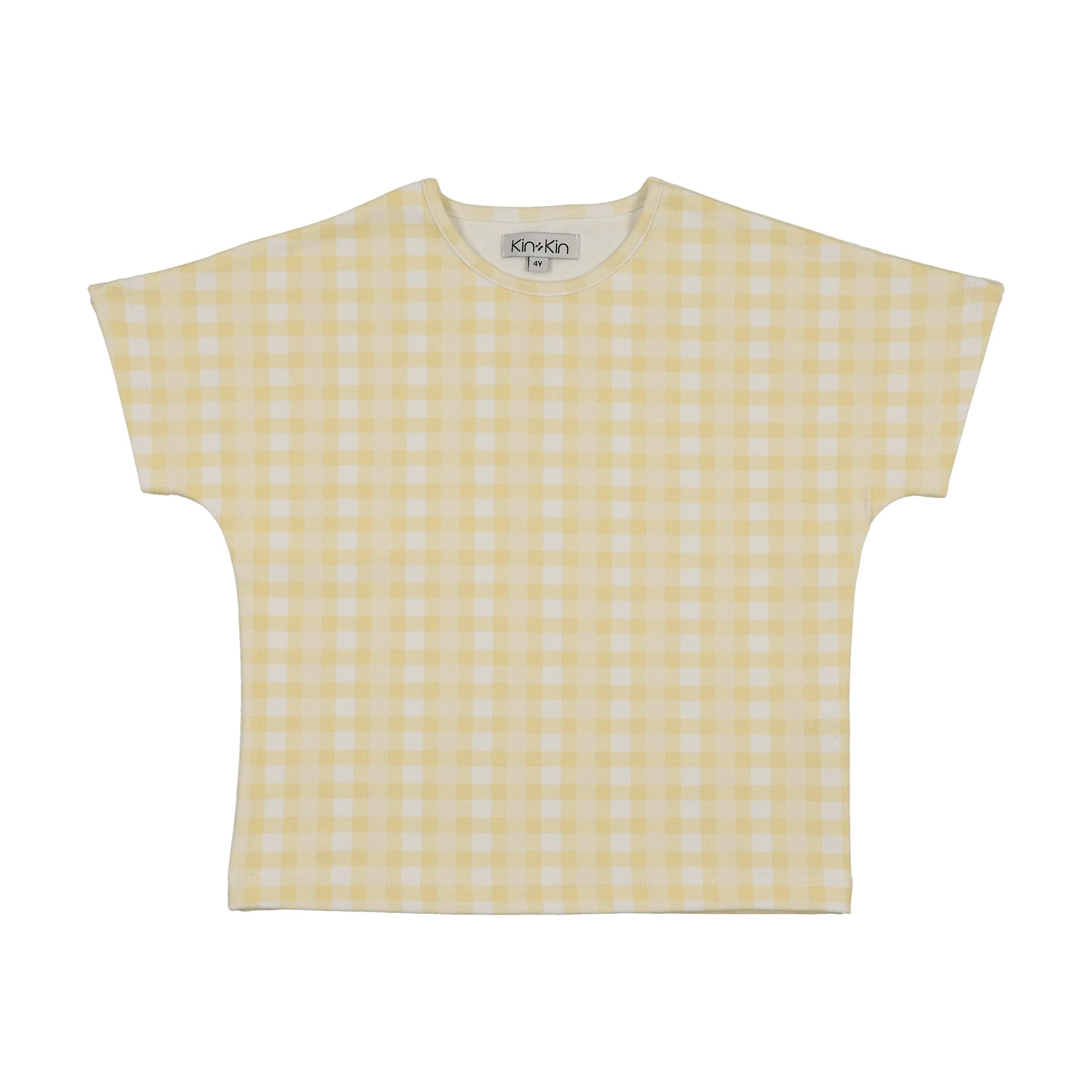 kin kin Yellow Gingham Boxy Shirt (SZ 2 - 7 )