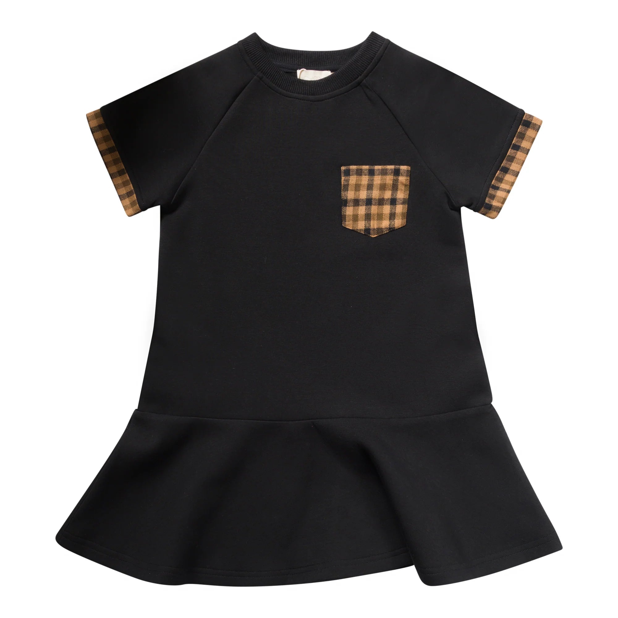 Numu Plaid Detail Jumper - Black (3Y-12Y)